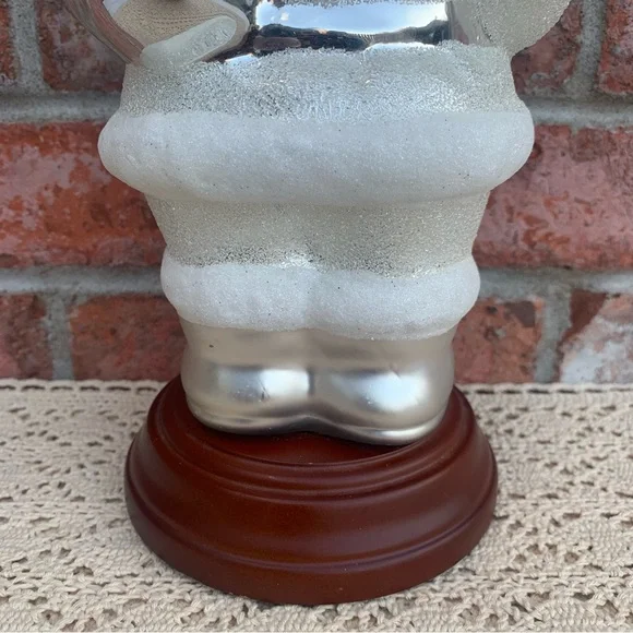 Vintage Dept 56 Mercury Glass Santa Bottle Brush Tree Figurine - Picture 7 of 13